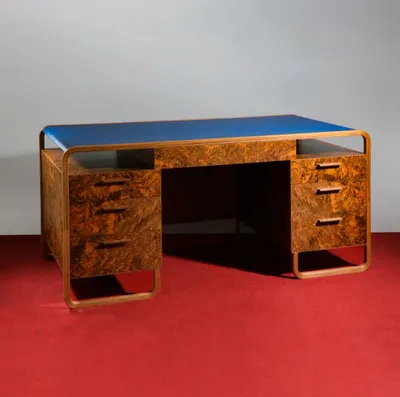 Blue Leather Desk, Matthew Burt