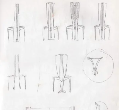 Working drawing from the Matthew Burt sketchbook
