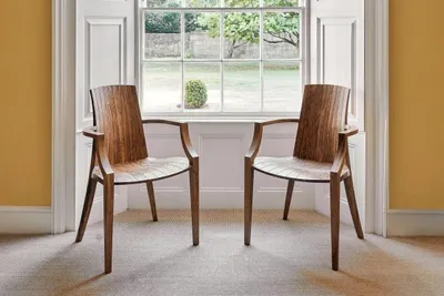 Coopered Carver Chair (pair) in Ash or brown oak, Matthew Burt