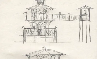 Working drawing from the Matthew Burt sketchbook
