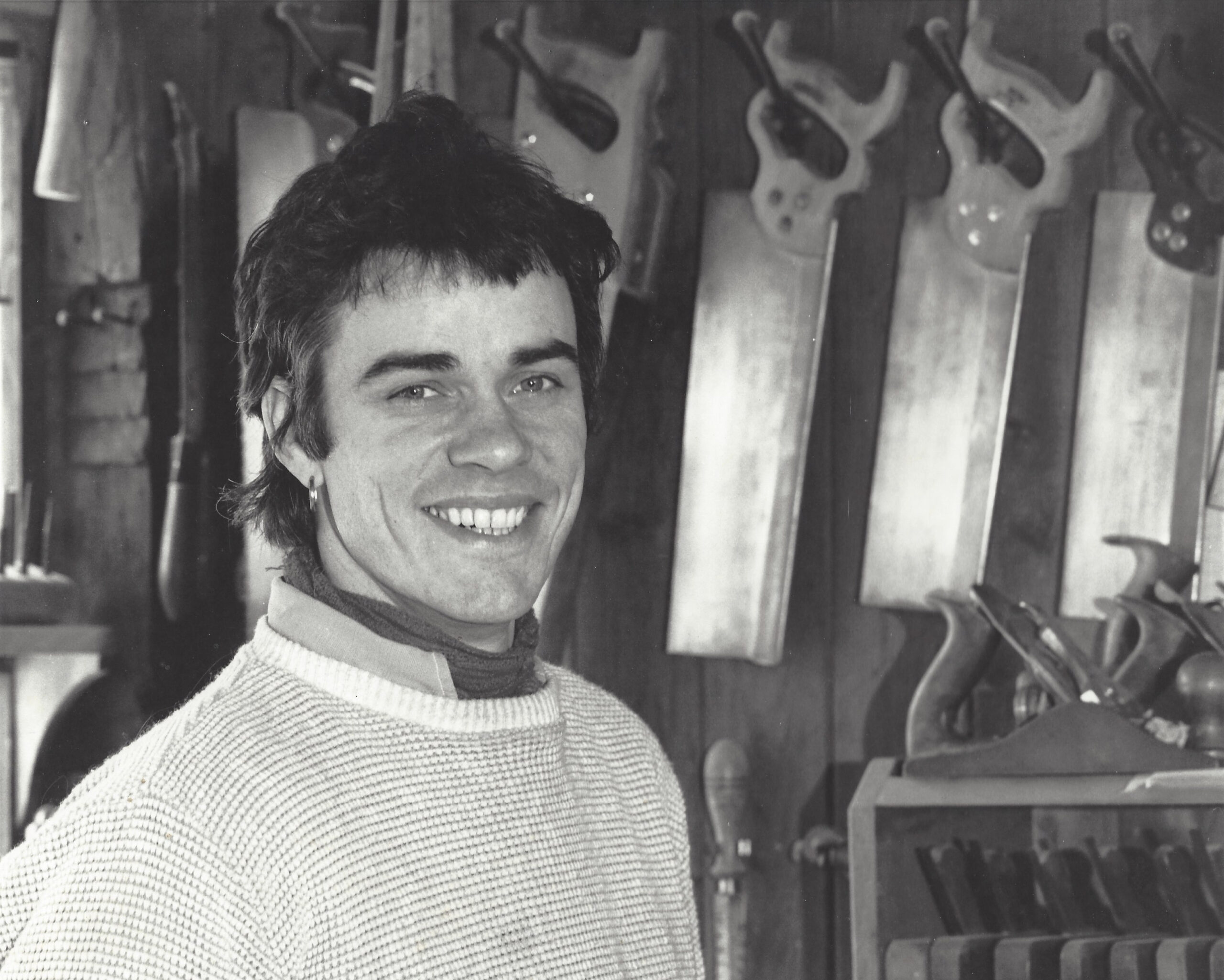Matthew Burt in the workshop, early days