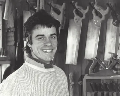 Matthew Burt in the workshop, early days