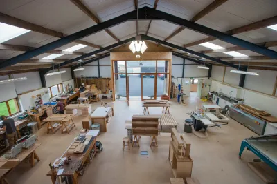 Lime Tree Studio & Workshops interior, Hindon, Wiltshire, photo Jon Stone