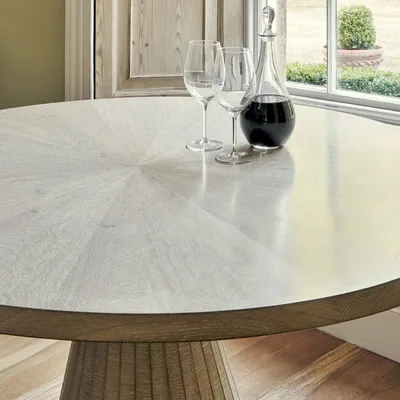 Compass Dining Table (medium) in Limed oak, Matthew Burt