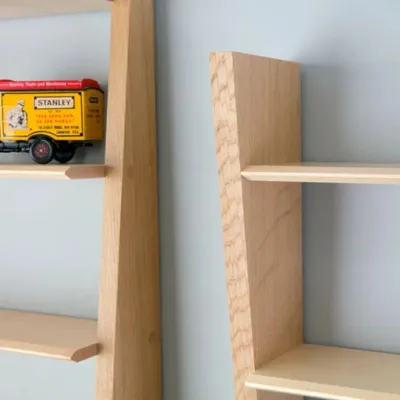 Reversible Shelves in Oak sides and sycamore shelves, Matthew Burt