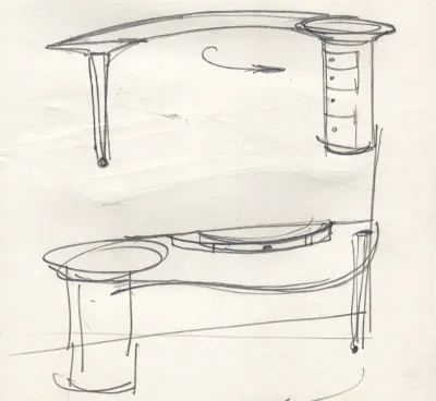 Working drawing from the Matthew Burt sketchbook