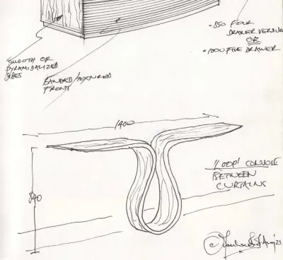 Working drawing from the Matthew Burt sketchbook