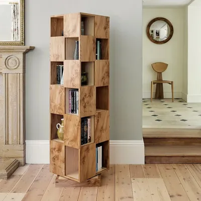 Whirly-gig Revolving Shelves, Elm & rippled ash, Matthew Burt