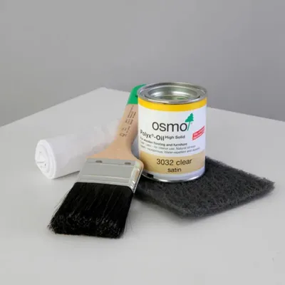 Oil Aftercare Kit in Contains instructions, oil pot, brush, cloth and scourer, Matthew Burt