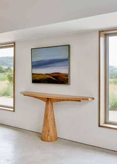 Angel Console Table (stook Version) in Oak, ash or elm, Matthew Burt